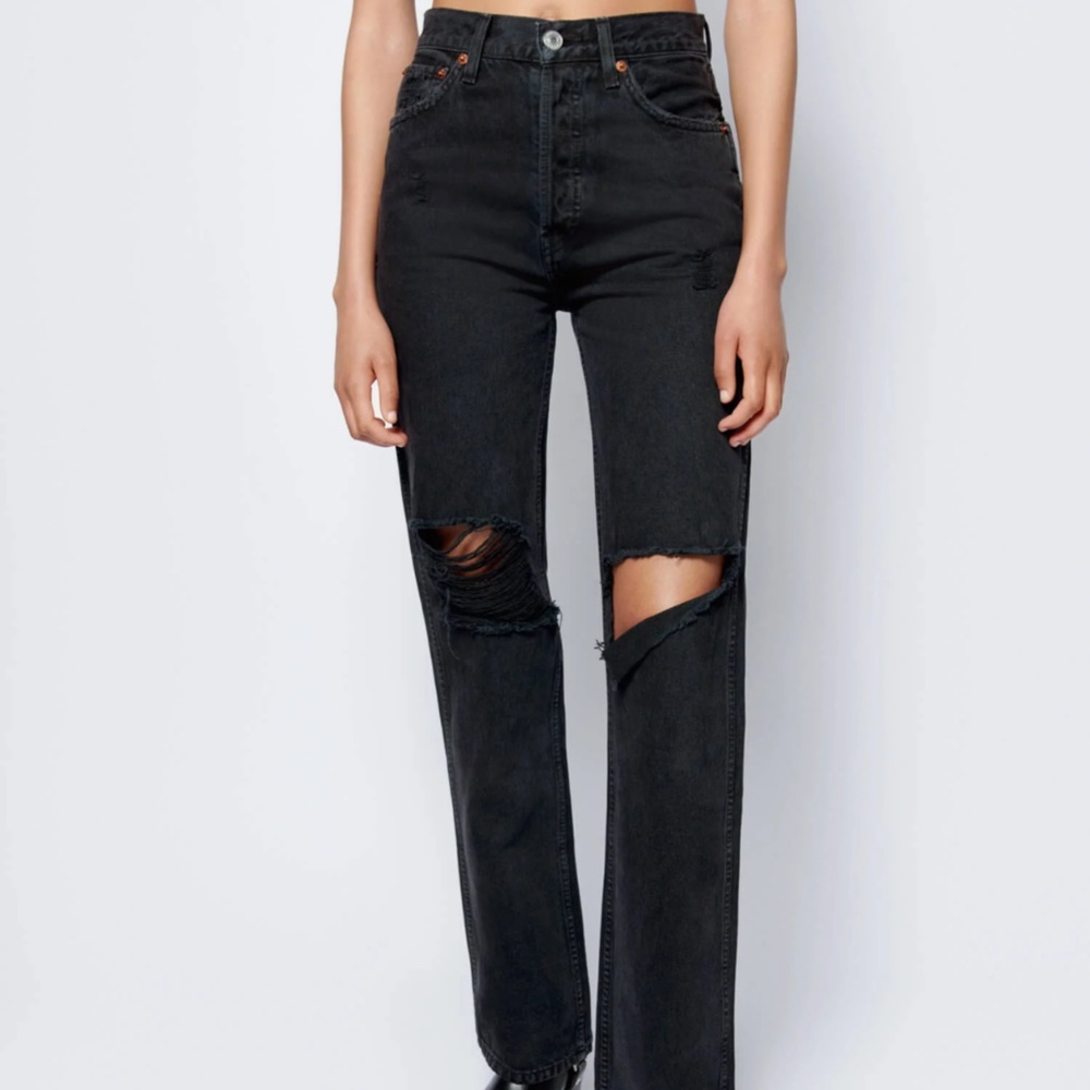 Re/Done High Rise Loose - Washed Black - Picture 7 of 8